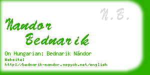 nandor bednarik business card